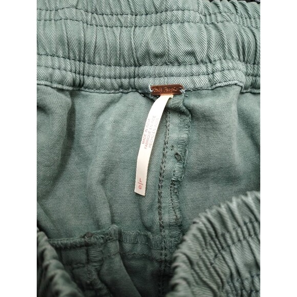 Free People Lex Barrel Pants Trousers Tapered Leg Cotton Pull On Olive L 282663 - Picture 9 of 9